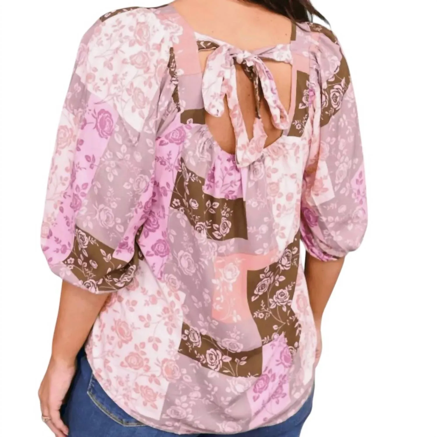 Andree By Unit - Colorblock Tie Back Blouse
