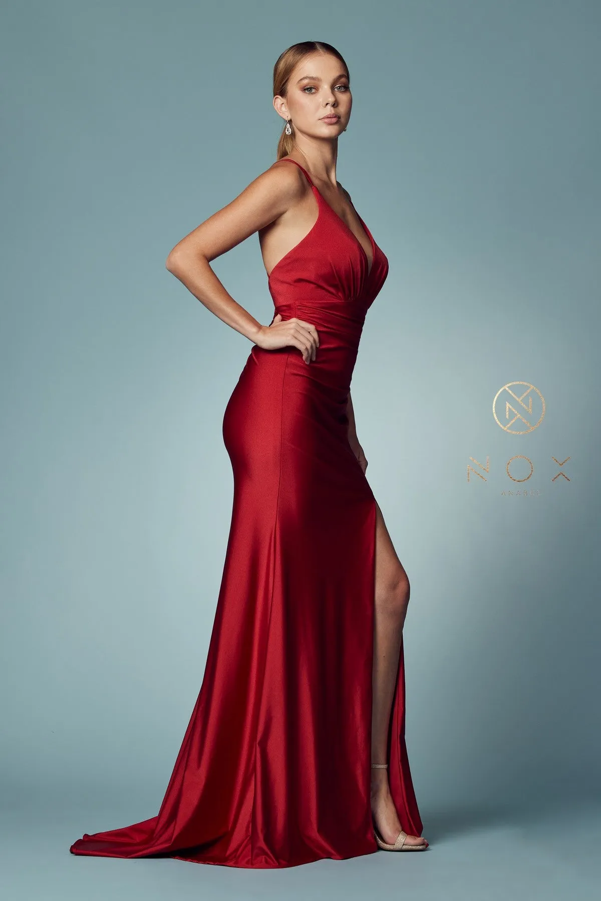 Double Straps Fitted Crisscross Back Dress_E1035
