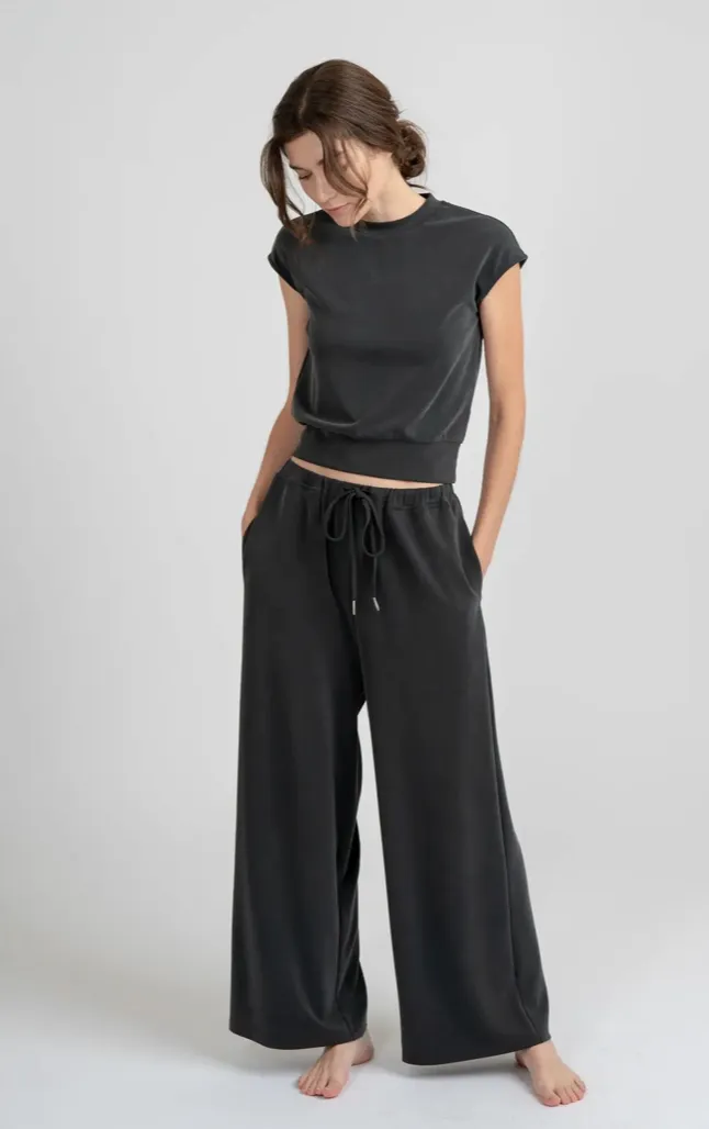 ELLE Grey - Cap Sleeve Lounge Top