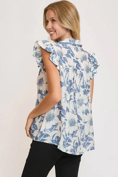 Floral Print Ruffled Babydoll Top – Feminine & Flowy