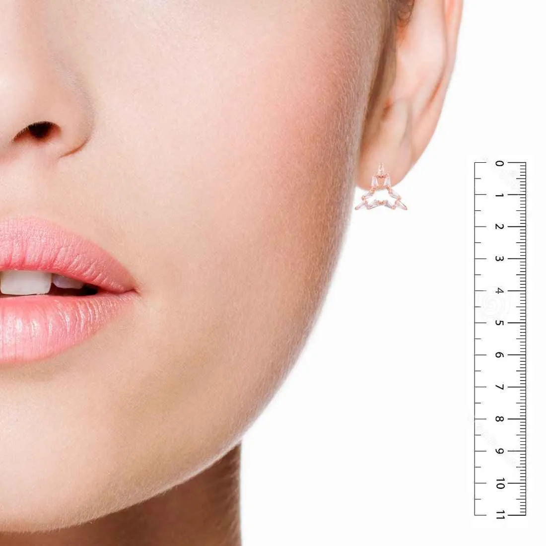 Glass Stone Triangle Studs: Meira Jewellery
