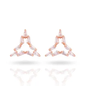 Glass Stone Triangle Studs: Meira Jewellery