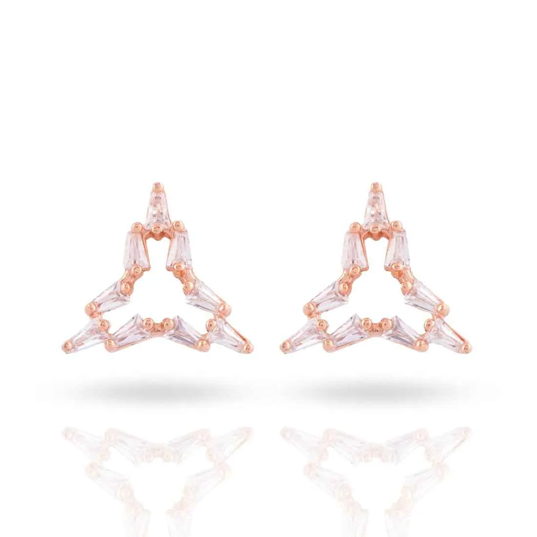 Glass Stone Triangle Studs: Meira Jewellery
