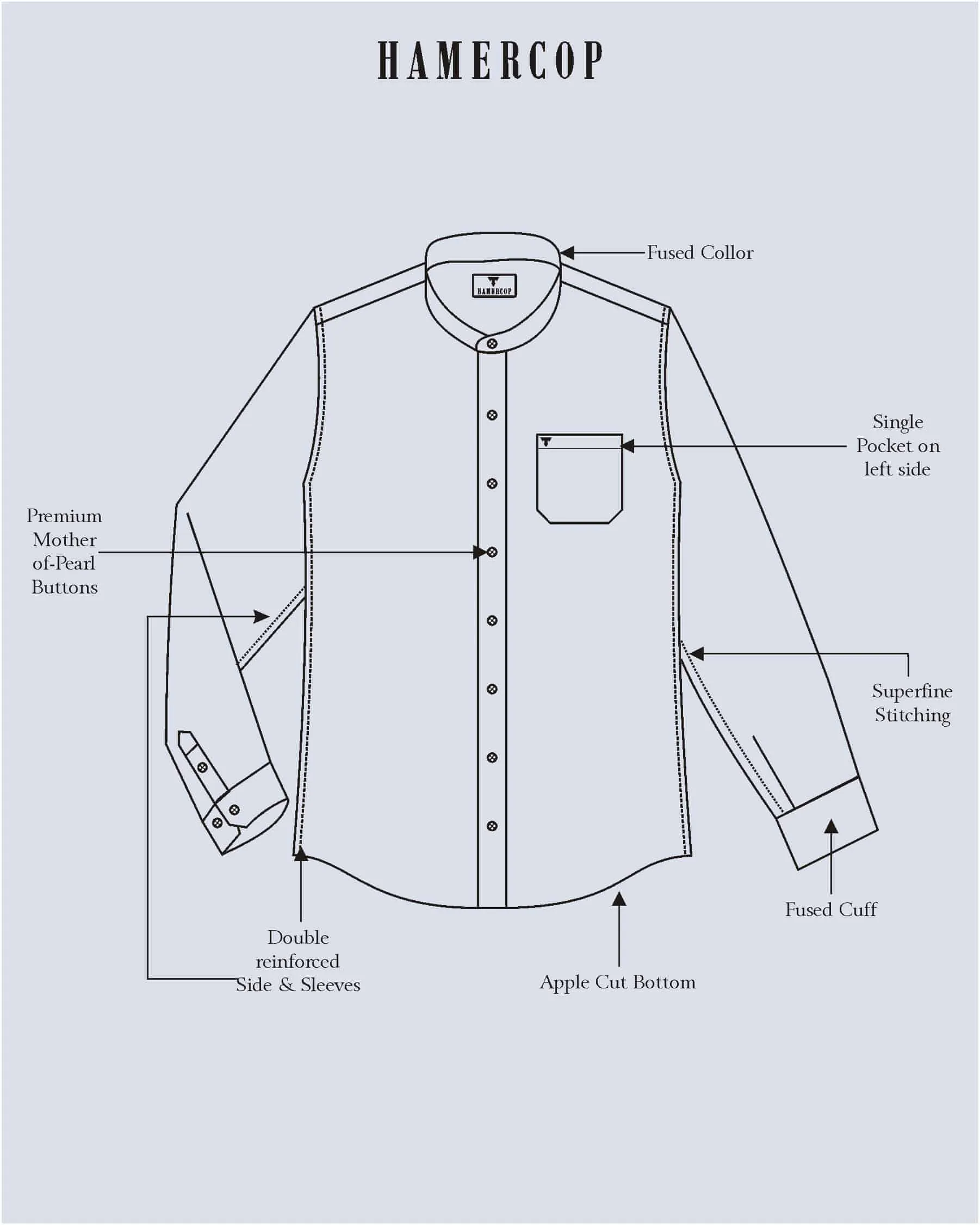 Glisten Blue Dobby Textured Cotton Shirt