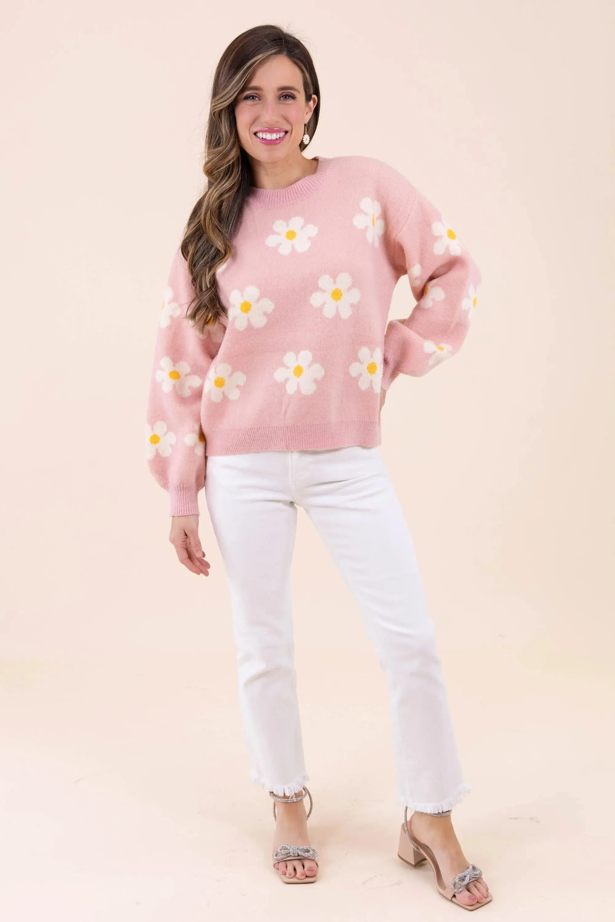 Let's Just Stay Floral Sweater