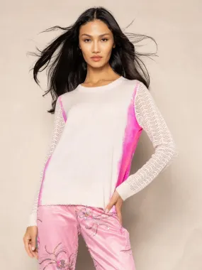 Lisa Todd Side By Side Cashmere Sweater in Pink Charm