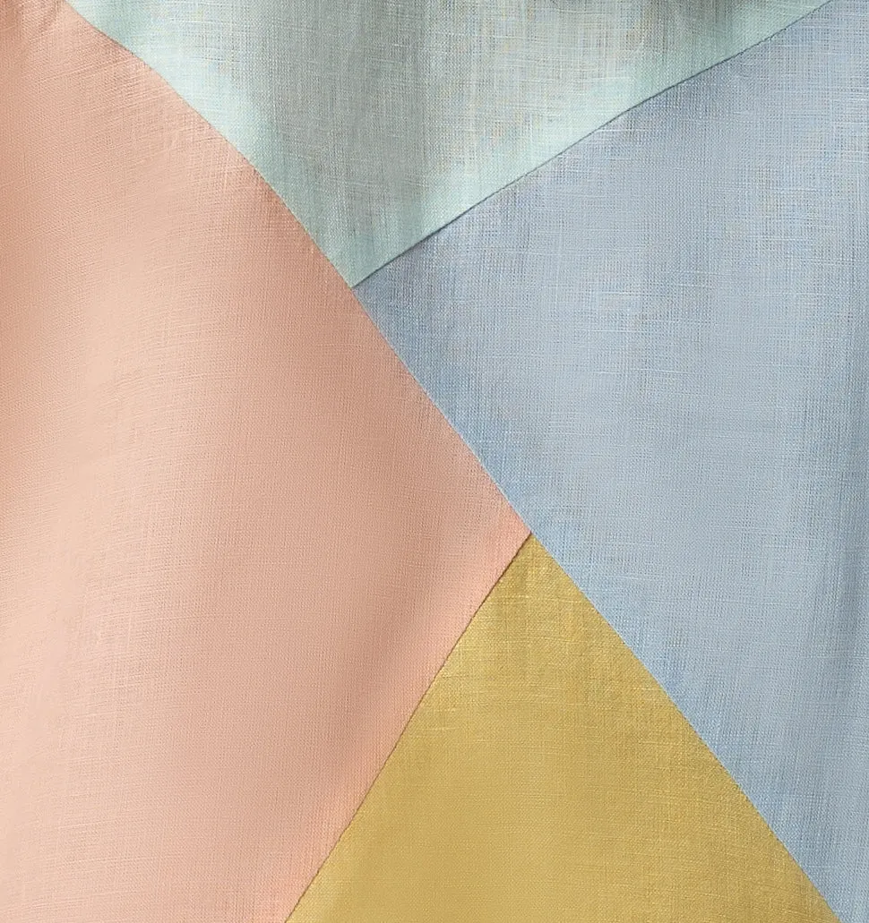 Multi Color Patch Linen Top