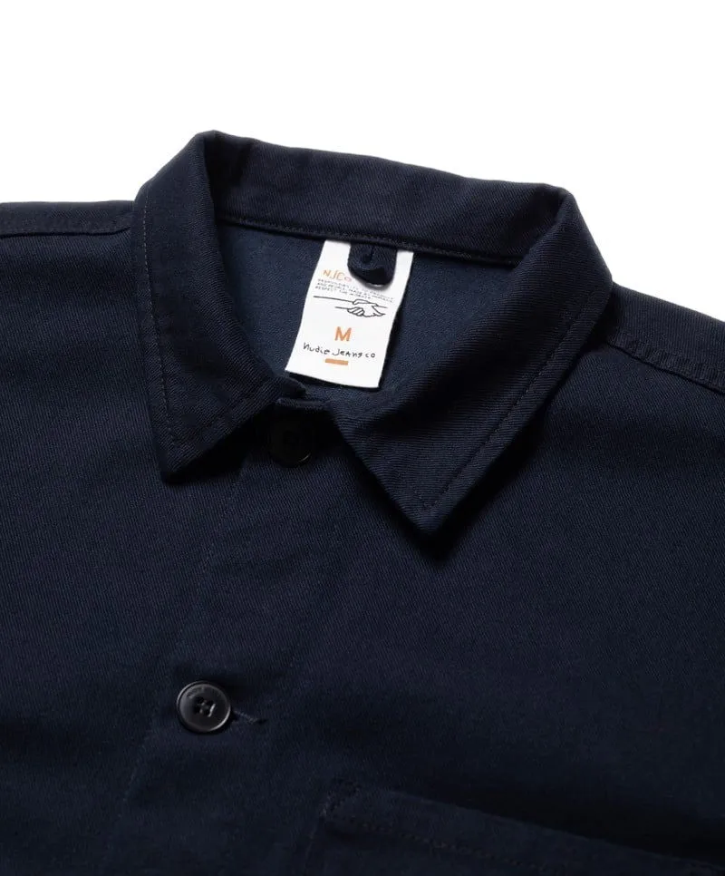 Nudie Jeans Buddy Classic Chore Jacket: NAVY
