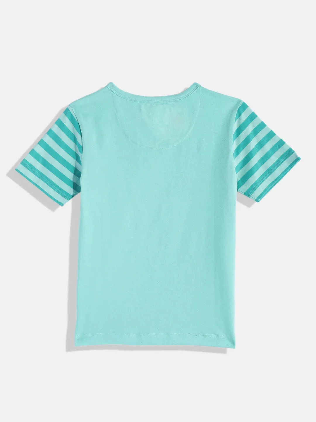 Sea Green Animal Tie Cotton Half Sleeves Tshirt