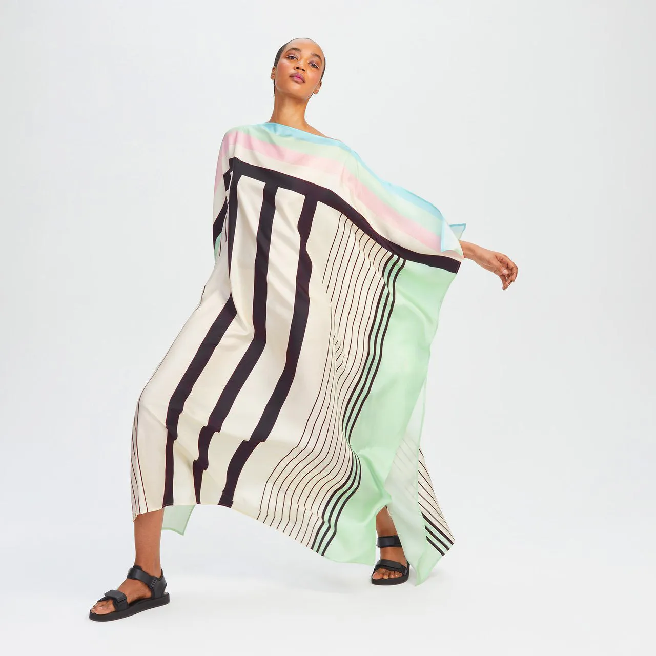 Soft Satin Silk Kaftan, Casual Wear Caftan For Women's