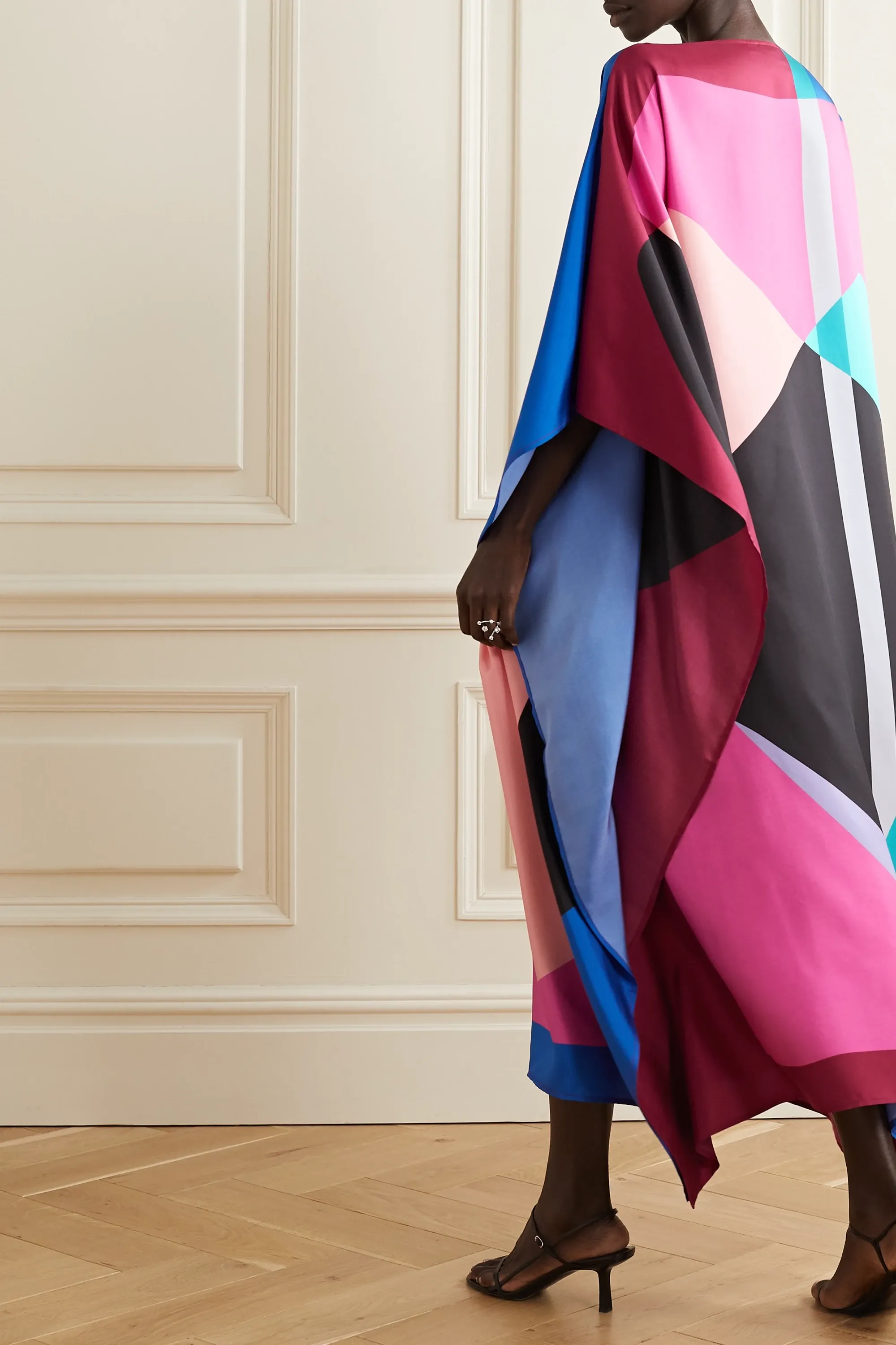 Soft Silk Crepe Kaftan, Casual Wear Caftan For Women's