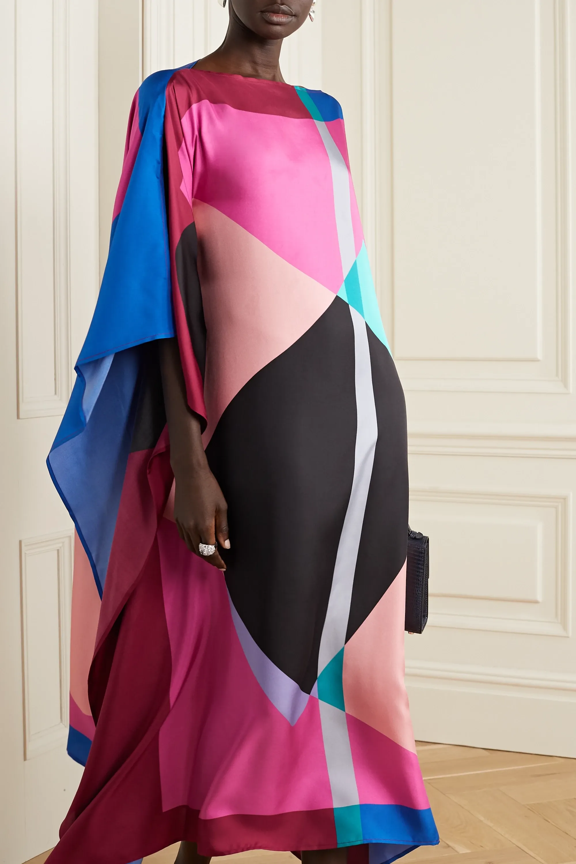 Soft Silk Crepe Kaftan, Casual Wear Caftan For Women's