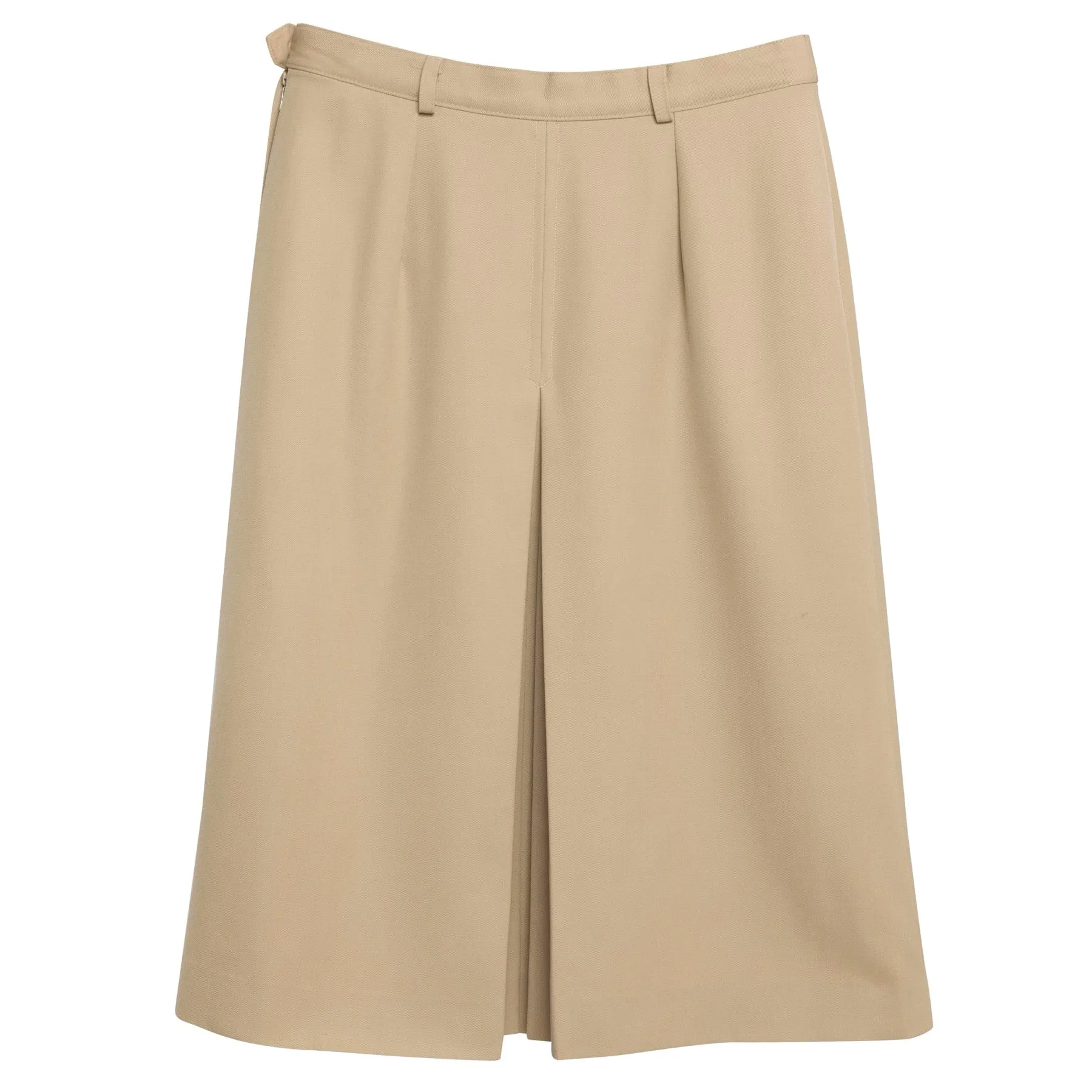 Twill Weave Box Pleat A-Line Skirt
