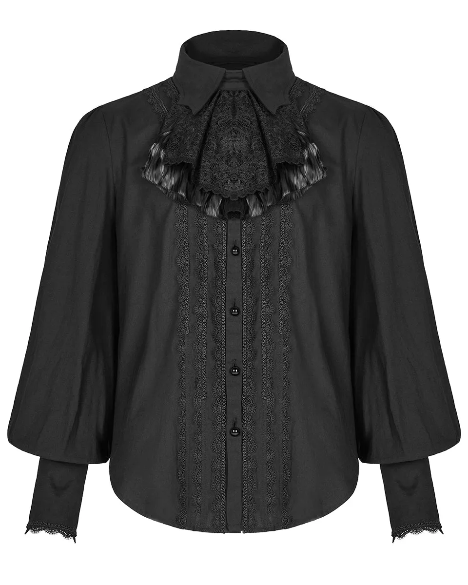 WY-1246 Vallerton Mens Gothic Regency Shirt & Cravat - Black