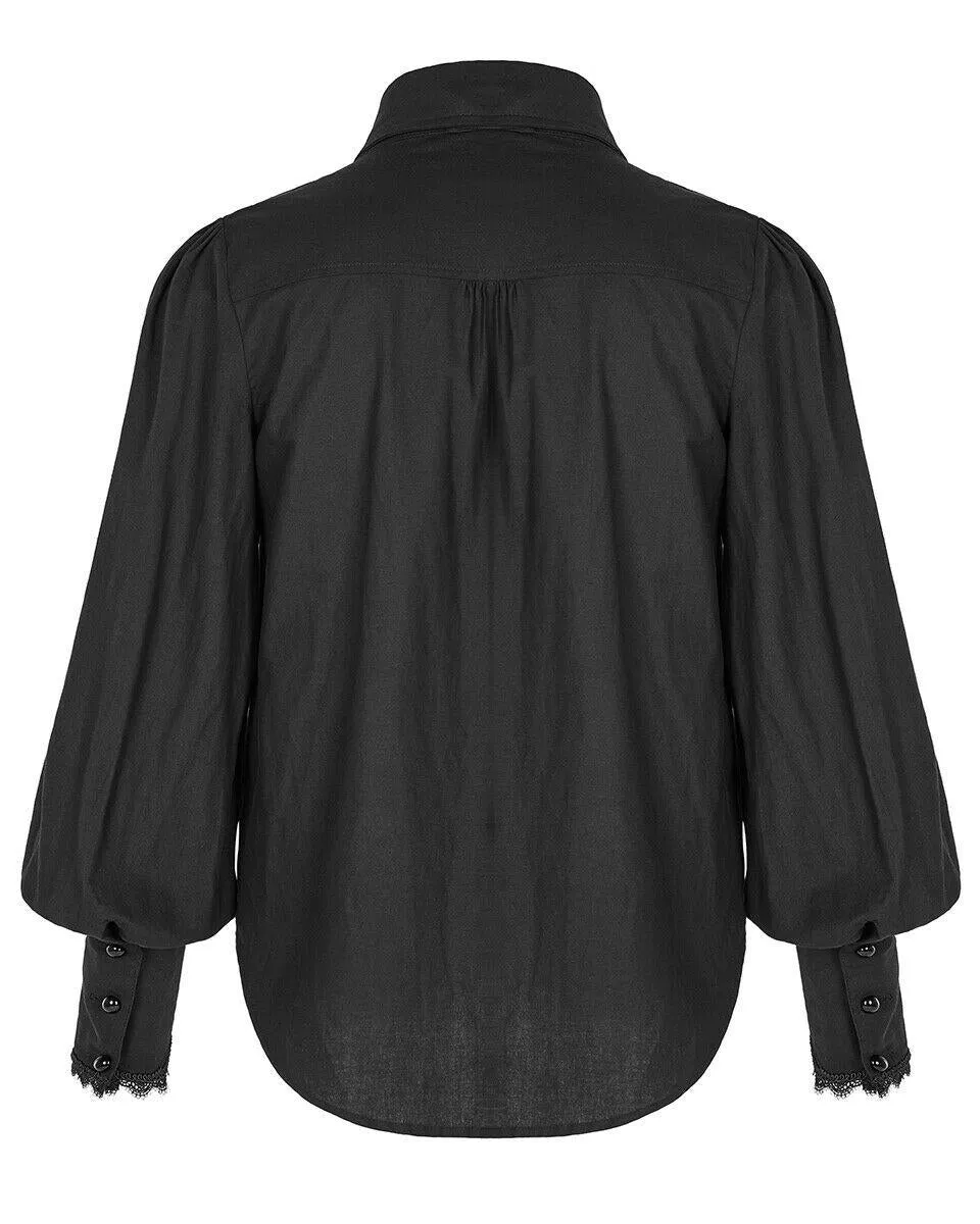WY-1246 Vallerton Mens Gothic Regency Shirt & Cravat - Black